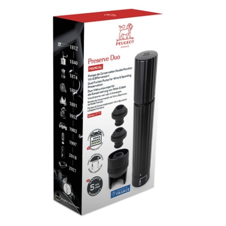 Pompe de conservation Preserve Duo noire Peugeot avec son coffret
