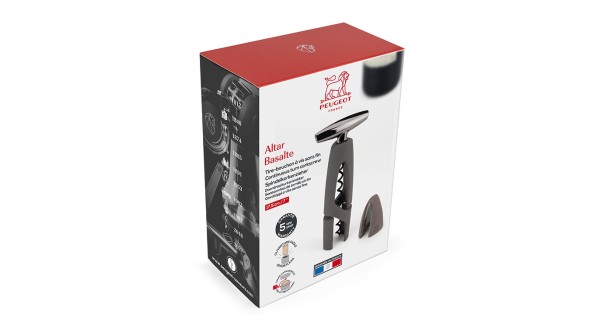 Coffret cadeau du tire-bouchon Altar basalte Peugeot avec coupe-capsule