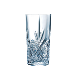 Verre long drink Broadway 38 cl Arcoroc vide, décor à facettes et forme haute