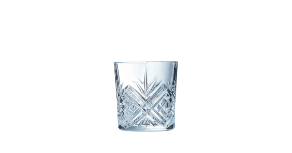 Verre à whisky Broadway 30 cl Arcoroc vide, forme basse et décor en relief