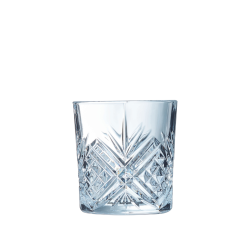 Verre à whisky Broadway 30 cl Arcoroc vide, forme basse et décor en relief