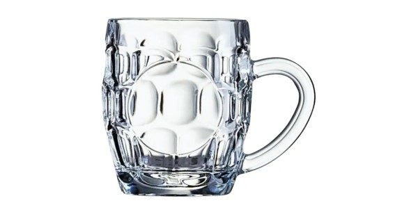 Petite chope à bière Britannia 28 cl Arcoroc en verre transparent avec anse