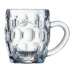 Petite chope à bière Britannia 28 cl Arcoroc en verre transparent avec anse