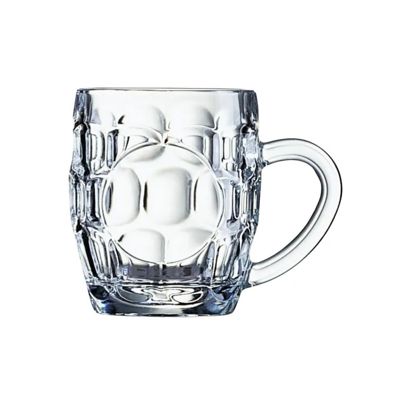 Petite chope à bière Britannia 28 cl Arcoroc en verre transparent avec anse