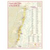 Carte des vins d’Alsace Benoît France 30 × 40 cm, vignoble vertical et index des grands crus