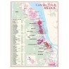 Carte viticole du Médoc Benoît France 30 × 40 cm, appellations le long de la Gironde