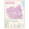 Carte des vins de Saint-Julien Benoît France 30 × 40 cm avec index des châteaux