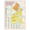 Carte de Sauternes et Barsac Benoît France 30 × 40 cm, vignobles et index des châteaux