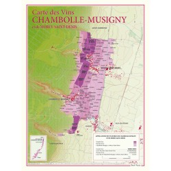 Carte de Chambolle-Musigny et Morey-Saint-Denis Benoît France 30 × 40 cm, climats délimités