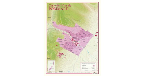 Carte parcellaire de Pommard Benoît France 30 × 40 cm, premiers crus et climats