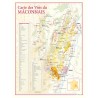 Carte des vins du Mâconnais Benoît France 30 × 40 cm, appellations et communes