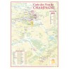 Carte générale des vins de Champagne Benoît France 30 × 40 cm avec régions et sous-régions