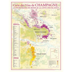 Carte de la Montagne de Reims et de la Côte des Blancs Benoît France 30 × 40 cm