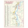 Carte de Condrieu Benoît France 30 × 40 cm avec Château-Grillet et les lieux-dits