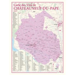 Carte de Châteauneuf-du-Pape Benoît France 30 × 40 cm avec index des lieux-dits