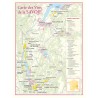Carte des vins de Savoie Benoît France 30 × 40 cm, secteurs et sous-régions viticoles