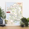Carte des vins Les Stations Originale Géovitis présentée sous cadre, cadre non fourni
