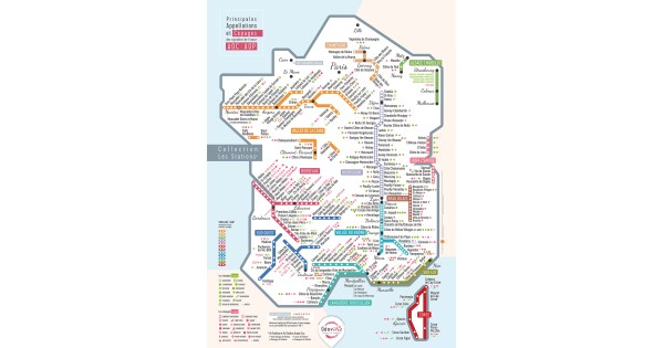 Carte complète Les Stations Pétillante Géovitis sur fond bleu clair