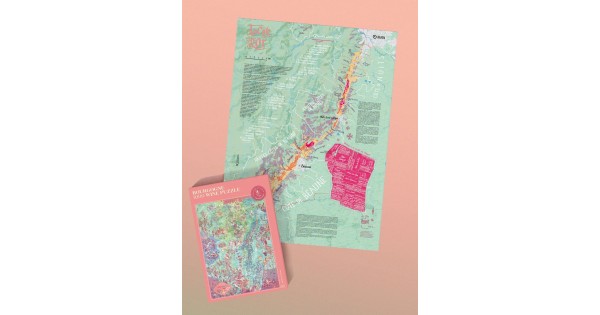 Détail de la carte de Bourgogne et de la Côte d’Or du puzzle Water and Wines