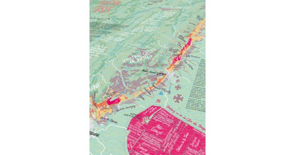 Zoom sur la carte de la Côte d’Or du puzzle Bourgogne Water and Wines
