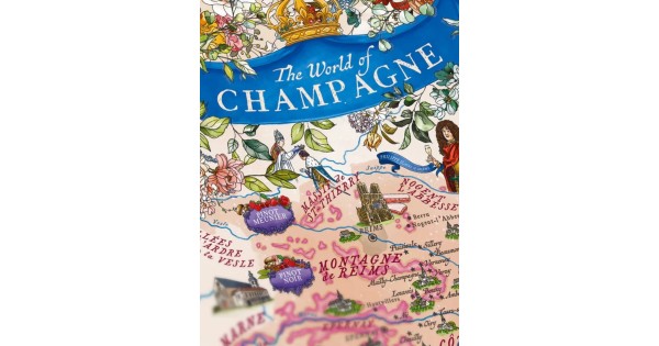 Détail du titre Champagne et des illustrations du puzzle Water and Wines