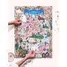 Carte du vignoble champenois du puzzle Water and Wines en cours d’assemblage