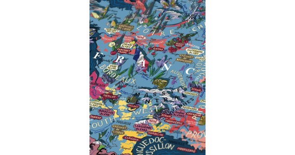 Détail de la carte illustrée du puzzle des vins de France Water and Wines
