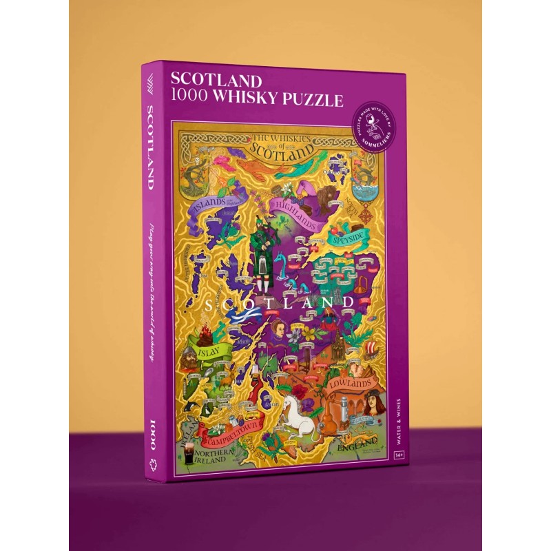 Boîte du puzzle whisky écossais 1 000 pièces Water and Wines