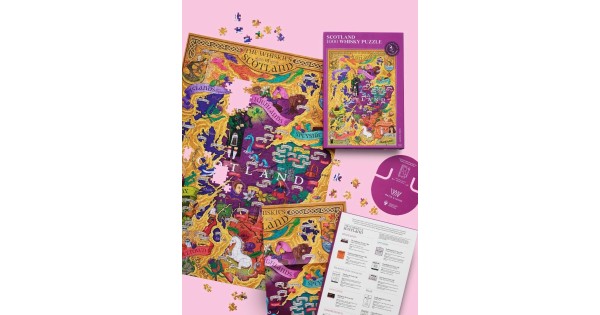 Puzzle whisky écossais Water and Wines avec boîte et guide