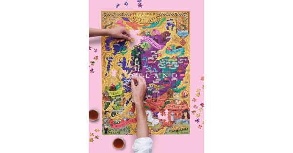 Puzzle Scotland Water and Wines présenté dans sa boîte illustrée