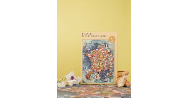 Puzzle des fromages de France Water and Wines dans une mise en scène gourmande