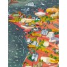 Détail des fromages illustrés sur le puzzle France Cheese Water and Wines