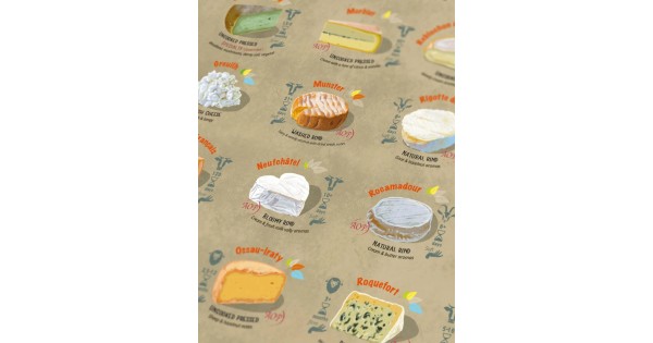Guide illustré des fromages à l’intérieur de la boîte du puzzle Water and Wines