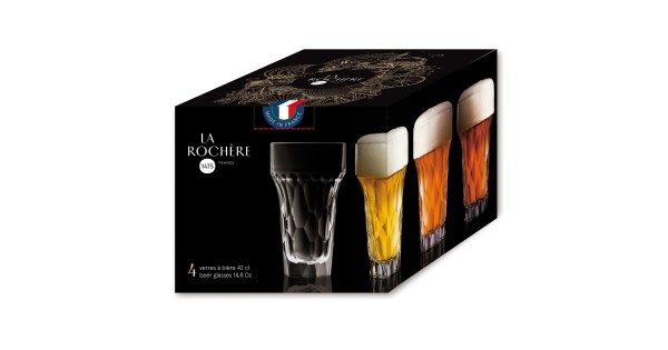 Coffret de quatre chopes à bière Silex La Rochère