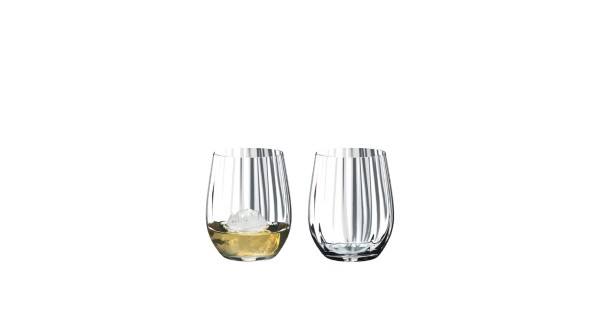 Paire de verres à whisky Optical O Riedel avec décor optique vertical