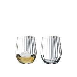 Paire de verres à whisky Optical O Riedel avec décor optique vertical