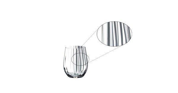 Détail des ondulations du verre Optical O Riedel