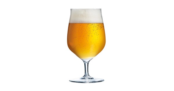 Verre à bière Séquence 37 cl Chef & Sommelier rempli de bière blonde avec mousse