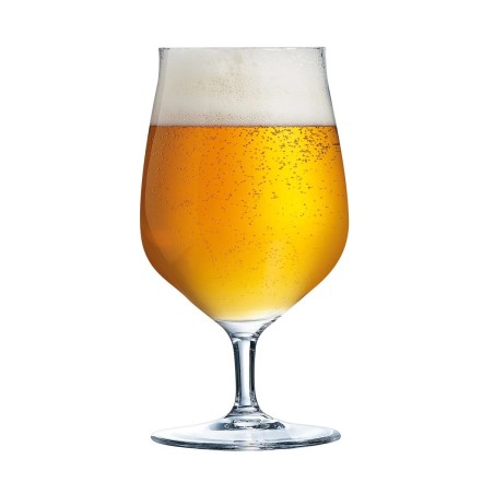 Verre à bière Séquence 37 cl Chef & Sommelier rempli de bière blonde avec mousse