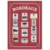 Plaque métal Étiquettes de Bordeaux 30 × 40 cm sur fond rouge
