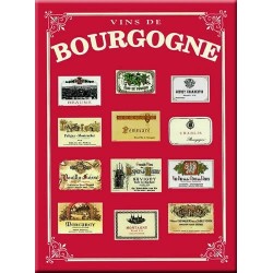 Plaque décorative en métal Étiquettes de Bourgogne 30 × 40 cm