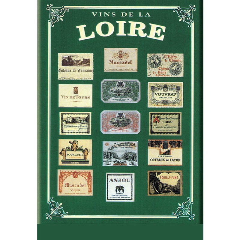 Carte métal Étiquettes de Loire 15 × 21 cm sur fond vert