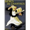 Carte métal Bières de Chartres avec serveur et plateau de chopes, 15 × 21 cm