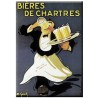 Plaque métal Bières de Chartres 30 × 40 cm avec serveur portant des chopes