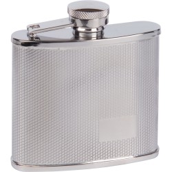 Flasque Haller en inox 12 cl, face texturée et bouchon à vis attaché