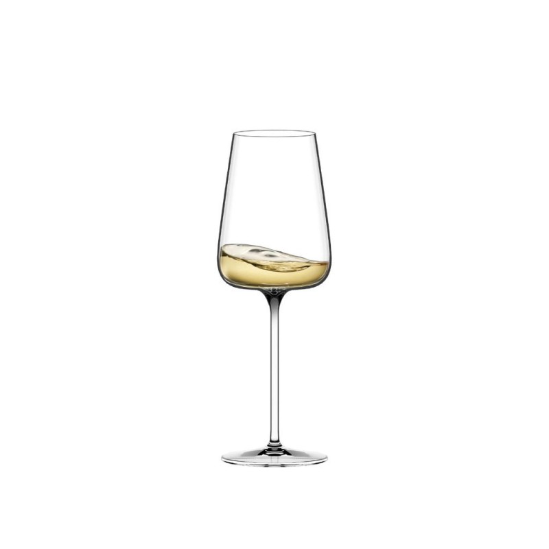 Verre Étoilé Blanc Xtreme 57 cl Italesse contenant du vin blanc