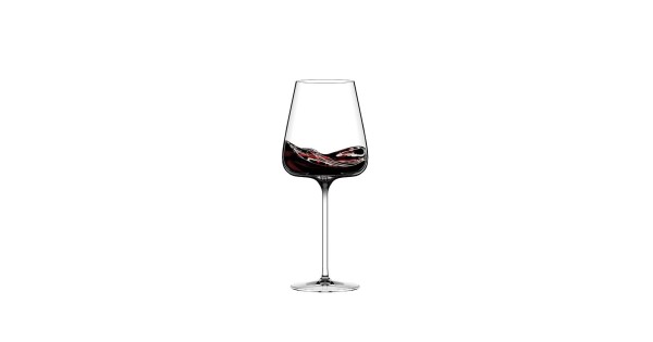 Verre Étoilé Noir Xtreme 79 cl Italesse avec vin rouge