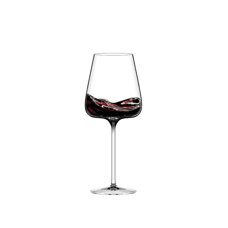 Verre Étoilé Noir Xtreme 79 cl Italesse avec vin rouge