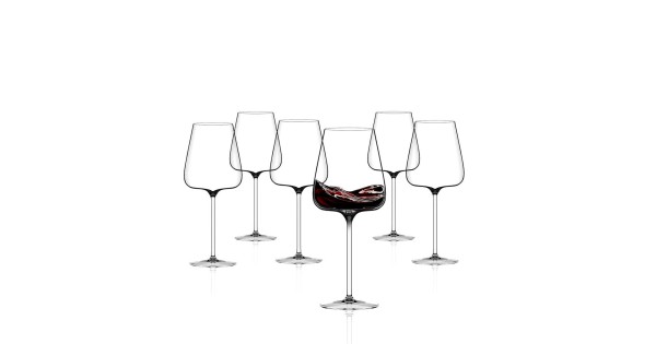 Six verres à vin Étoilé Noir Xtreme 79 cl Italesse