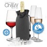 Sac rafraîchisseur gris Pulltex avec bouteille et verres de vin et de champagne